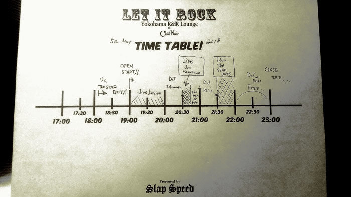 5.5.2018 "LET IT ROCK" Time table.
