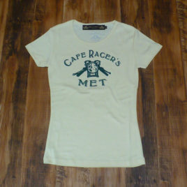【Cafe Racer’s MET】Lady’s T-SHIRTS (Front Print)Natural×British Green