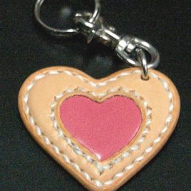 【FLAT FIELD】LEATHER KEY RING / NATURAL×PINK